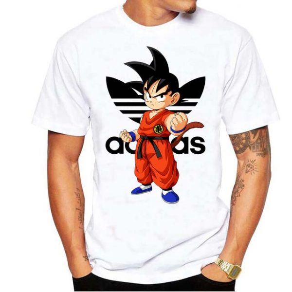 Dragon Ball Son Goku Adidas Short Sleeve White T shirt Mens amazon buy online