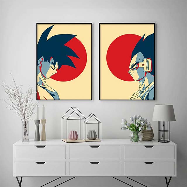 Dragon Ball Style Poster Goku Vegeta Canvas Painting buy online
