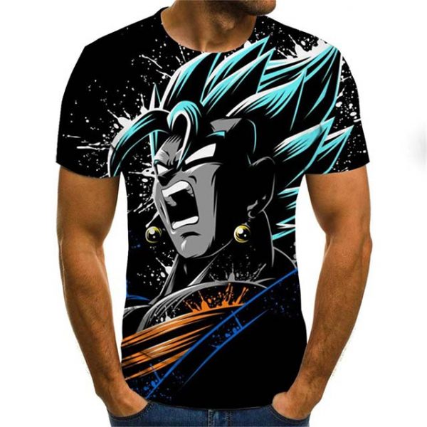 Dragon Ball Super Saiyan Blue Goku Shirt Summer Half Sleeve Tees buy online
