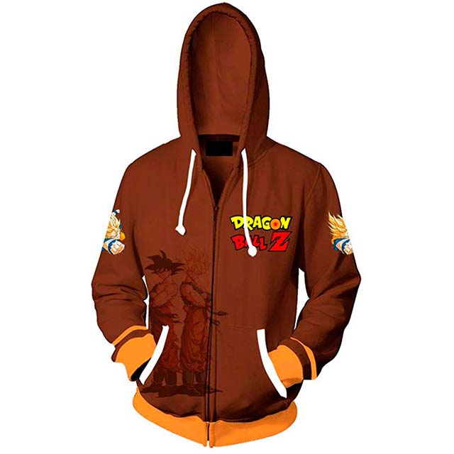 Dragon Ball Z Brown Zipper Casual Unisex buy online