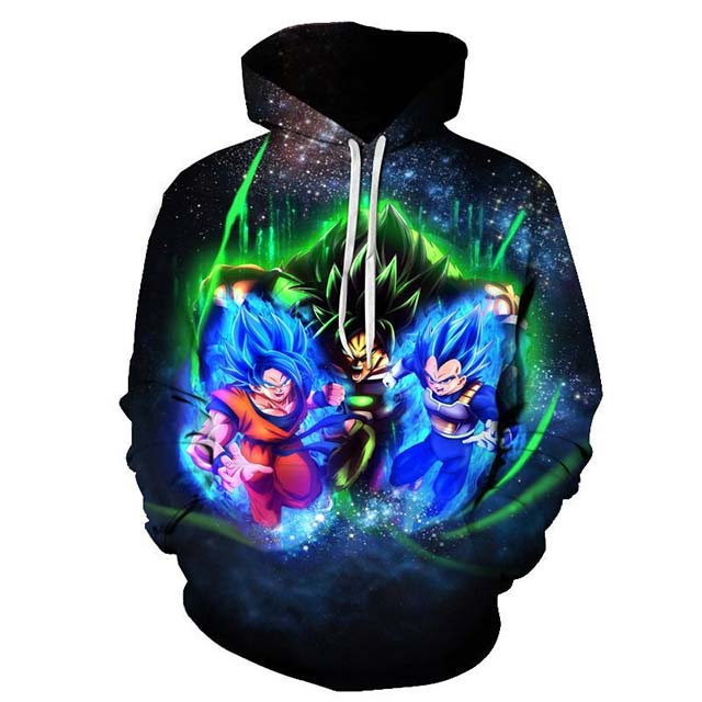 Dragon Ball Z Goku Vegeta Broly Fight 3D Hoodie buy online