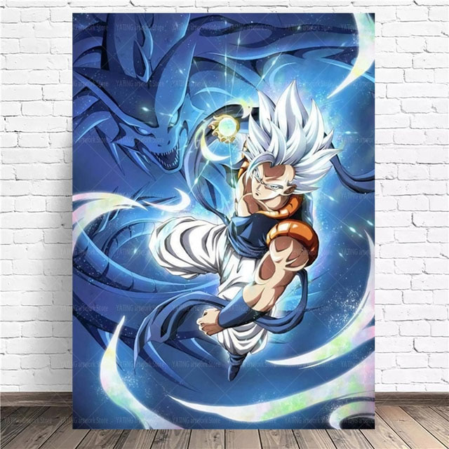 Goku Super Saiyan Panels Blue Canvas Decoration - Dragon Ball Z Merch