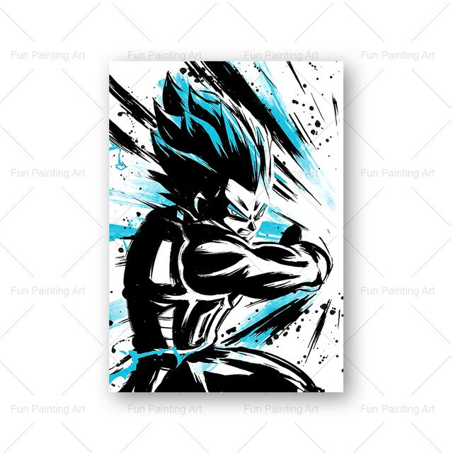 Goku Super Saiyan Panels Blue Canvas Decoration - Dragon Ball Z Merch