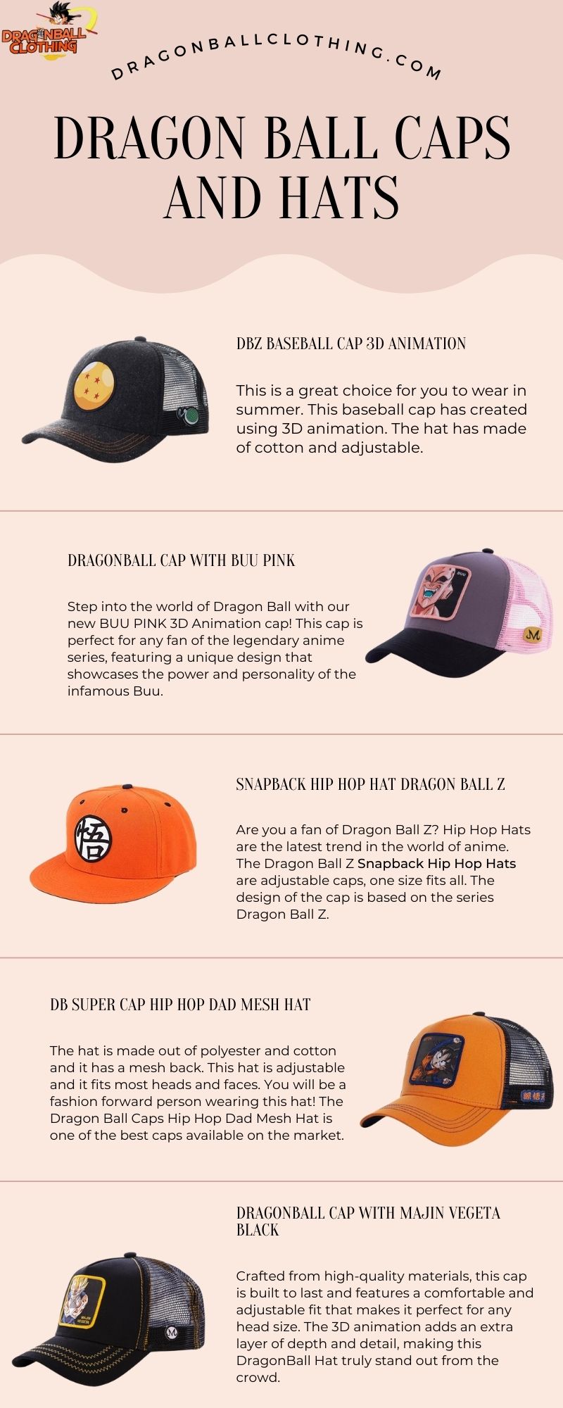 Dragon Ball Caps and Hats