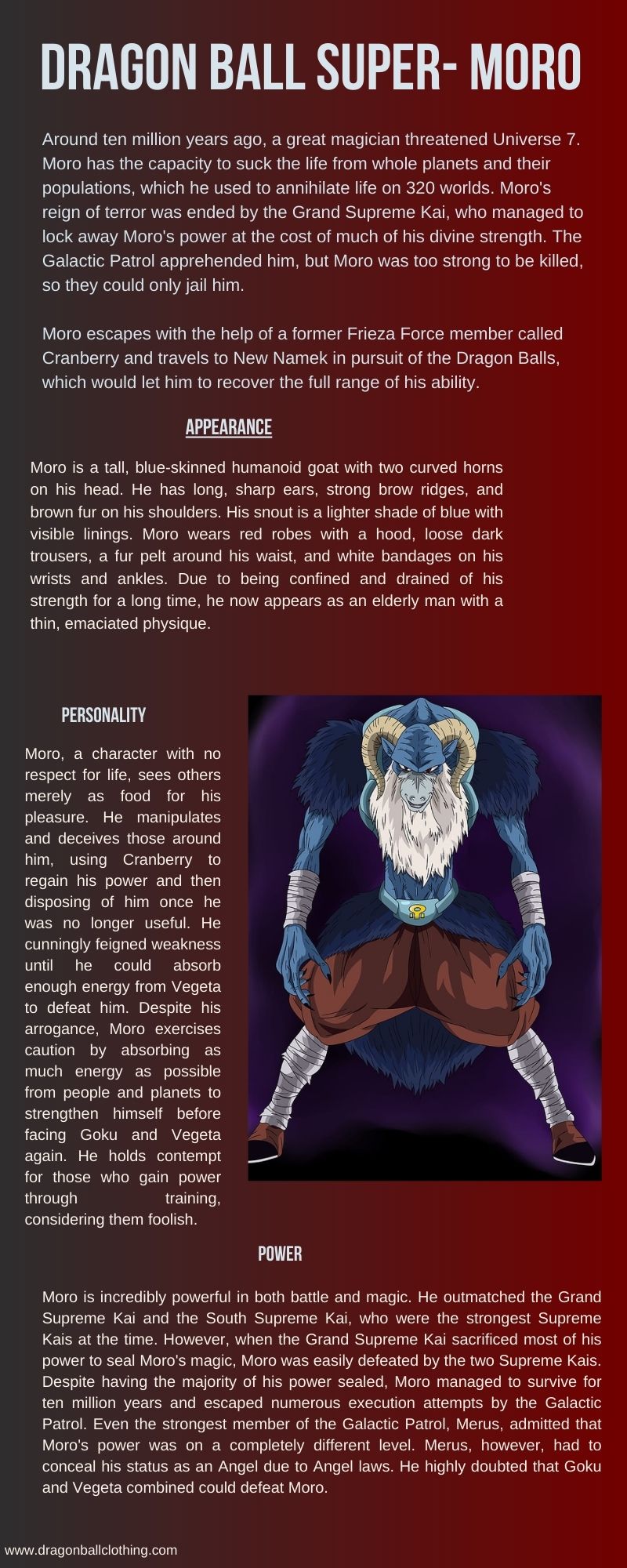 Dragon Ball super - Moro infographic