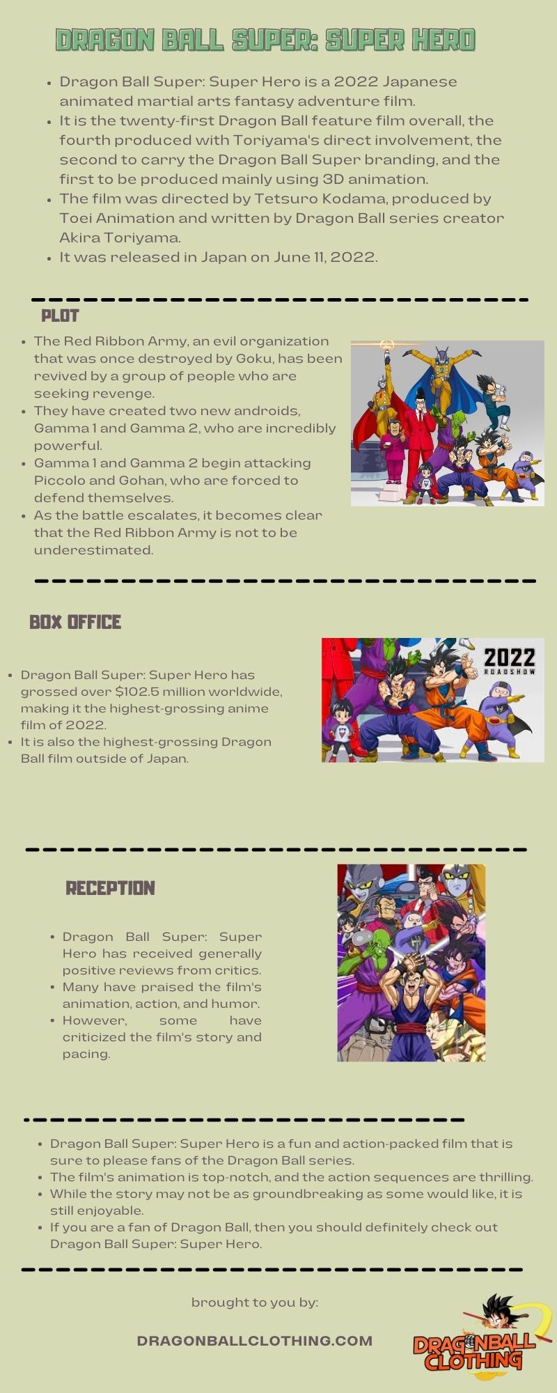 Dragon Ball Super Super Hero infographic
