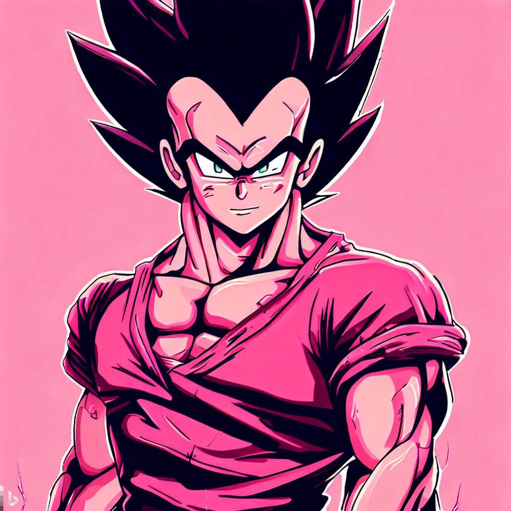 dragon ball funny moment Vegeta in pink shirt