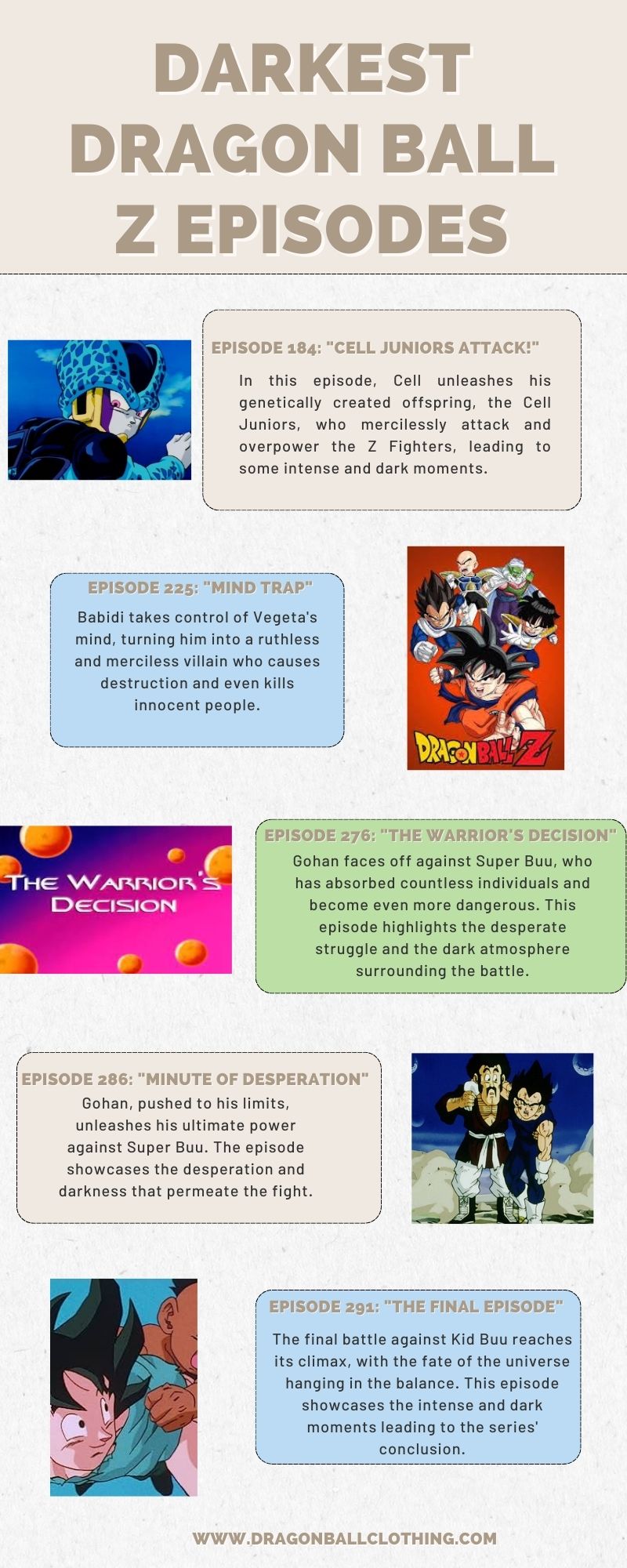Darkest Dragon ball z episodes infographic