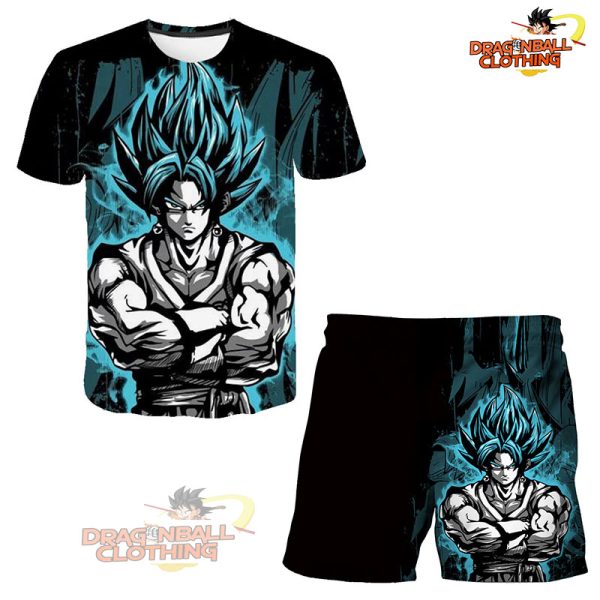 Summer New Fashion Dragon Ball Tshirt Shorts 2 Piece Sets