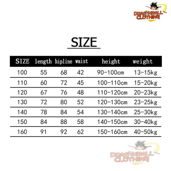 Dragon Ball Z Goku Sweatshirts 2023 New Autumn size chart