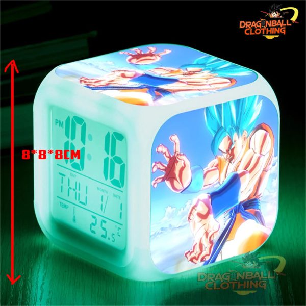 Anime Dragon Ball Z Clocks Super Saiyan Son Goku Alarm Clock size chart