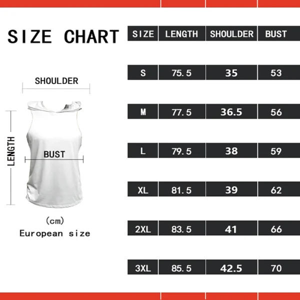 DBZ Gym Tank Tops Muscle Men's Fitness Clothing size chart