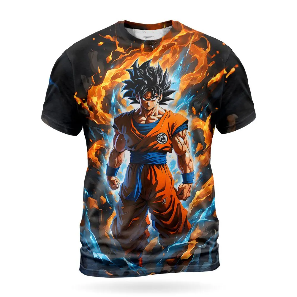 2024 Summer Anime Dragon Ball Z Goku Street T-shirts Unisex Large Top amazon