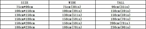 Kakarot Shadow Blanket Dragon Ball Z size chart