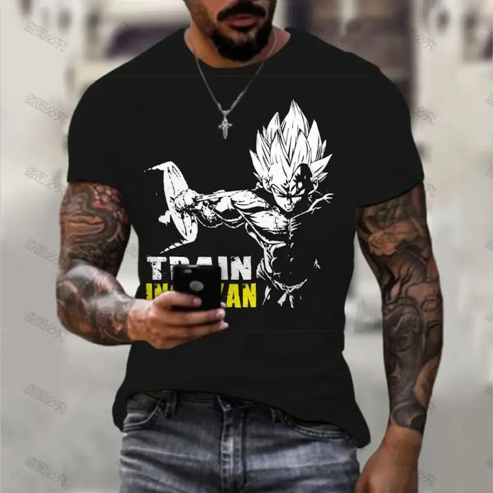 DBZ Vegeta Name Short Sleeve Black T Shirt Men