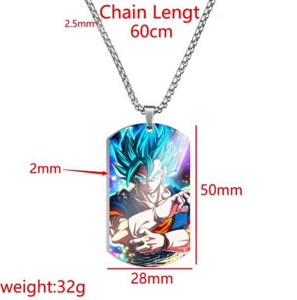 Dragon Ball super Saiyan stainless steel necklace size chart